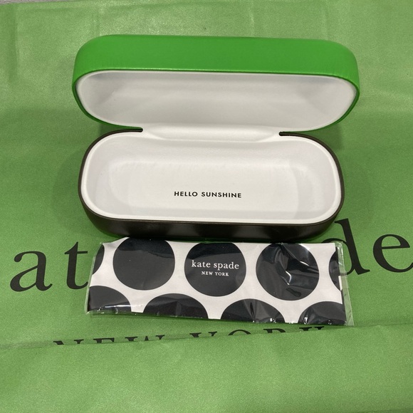 🎁💚 Kate Spade ♠️ Green / Black Eyeglass Case New - Picture 10 of 11